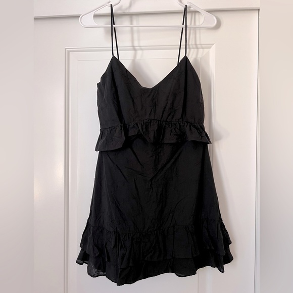 Francesca’s Mi Ami Black Eyelet Mini Dress Size Small - Picture 1 of 8